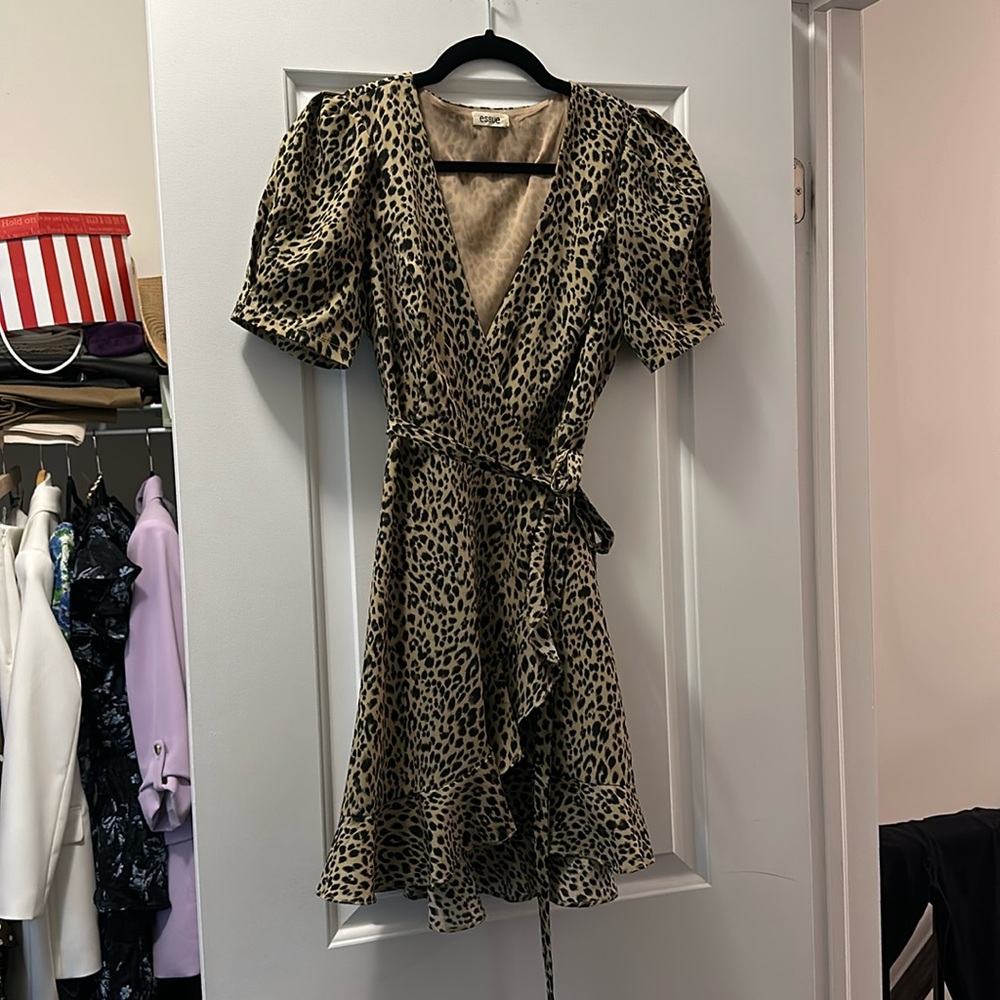 Mini cheetah wrap dress